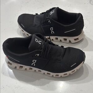 On Women’s Cloud 5 Black and White Athletic Shoes